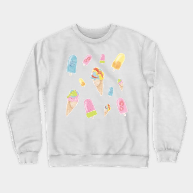 Bright Rainbow Ice Cream Crewneck Sweatshirt by Becki Sturgeon